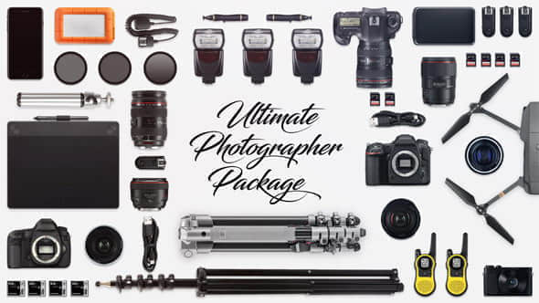 AE模板:数码单反摄影摄像影视器材图像展示包装 Ultimate Photographer Package